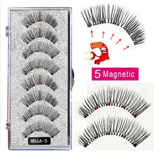 Load image into Gallery viewer, New MBA 5 Magnetic Eyelashes Curler Set Long 3D Mink Magnetic lashes Wear faux cils magnetique Natural Thick False Eyelashes - 3rd society clothing