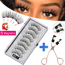 Load image into Gallery viewer, New MBA 5 Magnetic Eyelashes Curler Set Long 3D Mink Magnetic lashes Wear faux cils magnetique Natural Thick False Eyelashes - 3rd society clothing