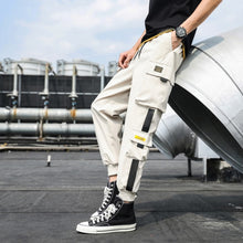 Load image into Gallery viewer, Men's Side Pockets Cargo Harem Pants 2021 Ribbons Black Hip Hop Casual Male Joggers Trousers Fashion Casual Streetwear Pants - 3rd society clothing