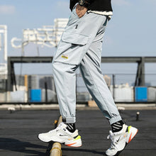 Load image into Gallery viewer, Men's Side Pockets Cargo Harem Pants 2021 Ribbons Black Hip Hop Casual Male Joggers Trousers Fashion Casual Streetwear Pants - 3rd society clothing